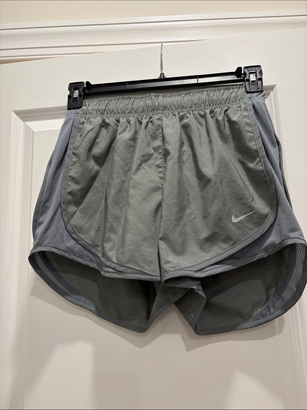 Nike Women's Light Gray Layered Athletic Shorts
